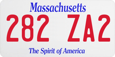 MA license plate 282ZA2