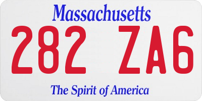 MA license plate 282ZA6