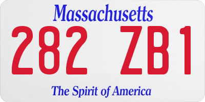 MA license plate 282ZB1