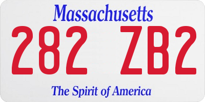 MA license plate 282ZB2
