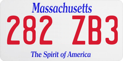 MA license plate 282ZB3