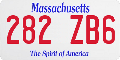 MA license plate 282ZB6