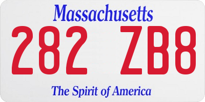 MA license plate 282ZB8