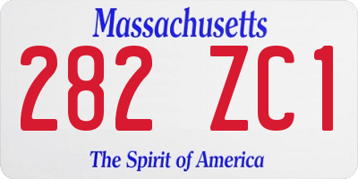 MA license plate 282ZC1