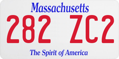 MA license plate 282ZC2