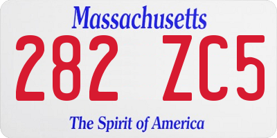 MA license plate 282ZC5