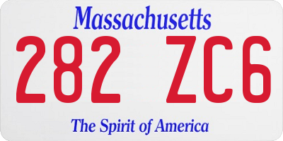 MA license plate 282ZC6