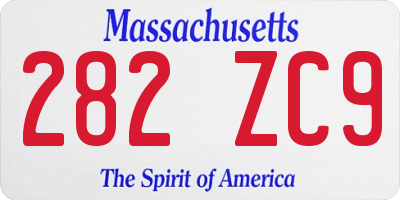 MA license plate 282ZC9