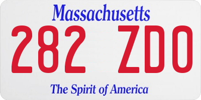 MA license plate 282ZD0