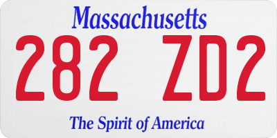MA license plate 282ZD2
