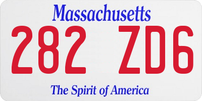 MA license plate 282ZD6