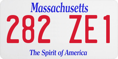 MA license plate 282ZE1