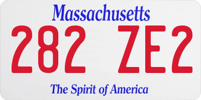 MA license plate 282ZE2