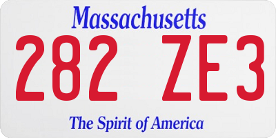 MA license plate 282ZE3