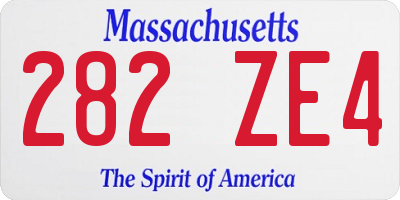 MA license plate 282ZE4