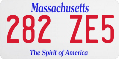 MA license plate 282ZE5