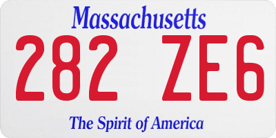 MA license plate 282ZE6