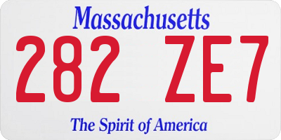MA license plate 282ZE7