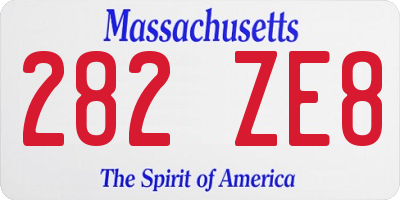 MA license plate 282ZE8