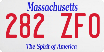 MA license plate 282ZF0