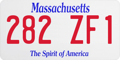 MA license plate 282ZF1