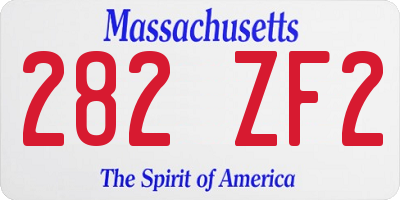 MA license plate 282ZF2