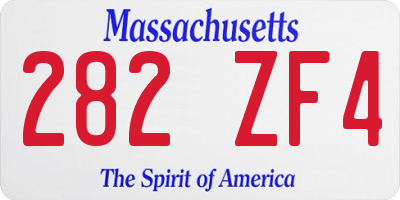 MA license plate 282ZF4