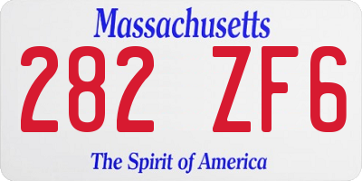 MA license plate 282ZF6