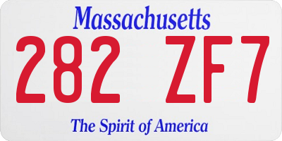 MA license plate 282ZF7