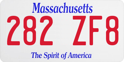MA license plate 282ZF8