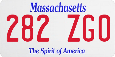 MA license plate 282ZG0