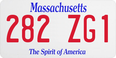 MA license plate 282ZG1
