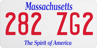 MA license plate 282ZG2