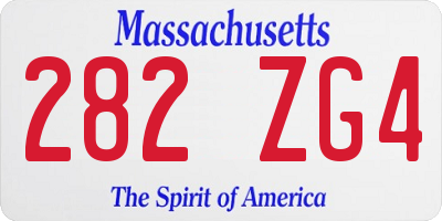 MA license plate 282ZG4
