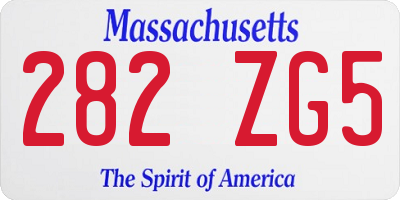 MA license plate 282ZG5
