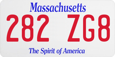 MA license plate 282ZG8