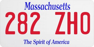 MA license plate 282ZH0
