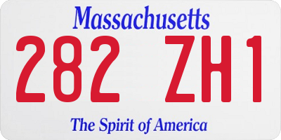 MA license plate 282ZH1