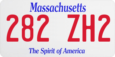 MA license plate 282ZH2