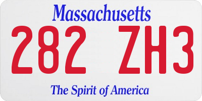 MA license plate 282ZH3