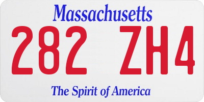 MA license plate 282ZH4