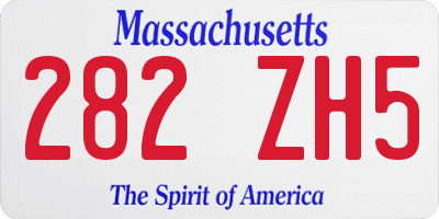 MA license plate 282ZH5
