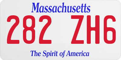MA license plate 282ZH6