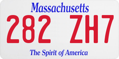 MA license plate 282ZH7