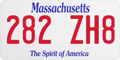 MA license plate 282ZH8