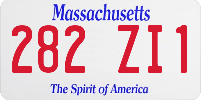 MA license plate 282ZI1