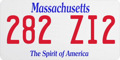MA license plate 282ZI2