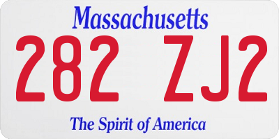 MA license plate 282ZJ2