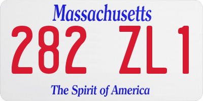 MA license plate 282ZL1