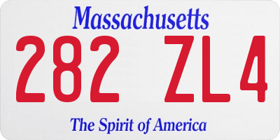 MA license plate 282ZL4